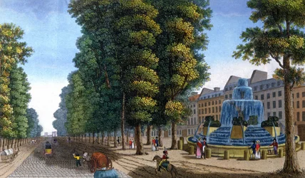 Brunnen, Boulevard Saint-Martin, ca. 1810-1820 (Gravur)