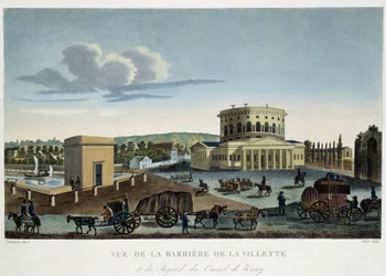 Die Barriere de la Villette, ca. 1820 - in „Vues de Paris“ von Courvoisier
