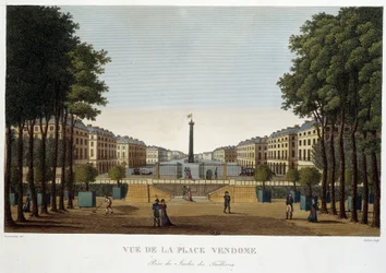 Place Vendôme, Ansicht eines Gartens - Paris von Courvoisier