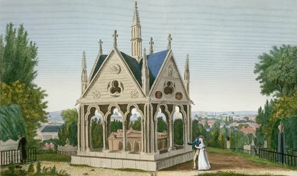 Das Grabmal von Héloïse und Abélard auf dem Friedhof Père-Lachaise, 1815-20
