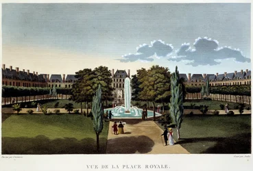 Ansicht des Place Royale (Place des Vosges) - Paris von Courvoisier