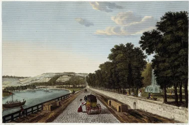 Ansicht der Terrasse des Parc St Cloud - in „Vues de Paris“ von Courvoisier