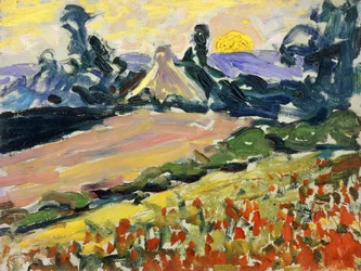 Landschaft bei Sonnenuntergang