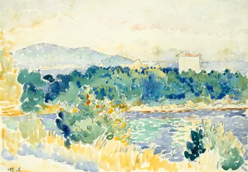 Mittelmeerlandschaft mit einem weißen Haus