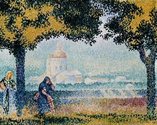 Die Kirche Santa Maria degli Angeli bei Assisi, 1909