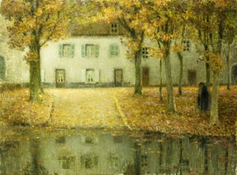 Kleiner Platz am Ufer der Eau in Chartres; Petit Place au bord de l