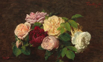 Rosen von Nizza auf einem Tisch