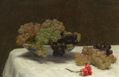 Stillleben mit Trauben und Nelke, ca. 1880