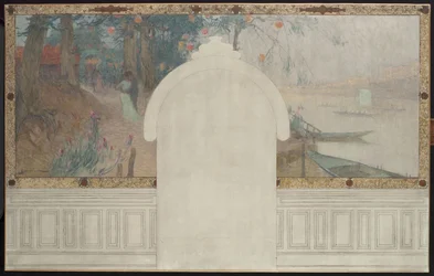 Skizze für das Rathaus von Asnières: Frühling. Die Seine bei Asnières, um 1900