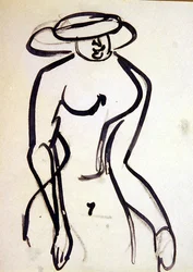 Eine Wespen-Taille Spaziergängerin