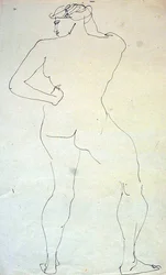 Weiblicher Akt von hinten