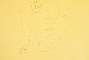 Nackter Mann, kniend II