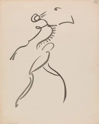 Tanzende Figur im Profil