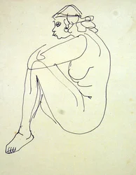 Sitzender weiblicher Akt