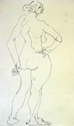 Weiblicher Akt mit Hand auf der Hüfte