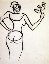 Dame mit einem Blumenstrauß