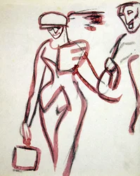 Spaziergänger mit Begleiter