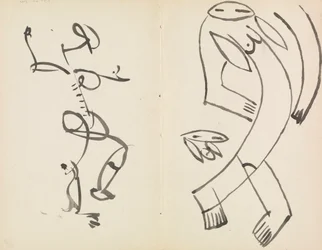 Studien von zwei tanzenden Figuren