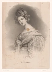 Frau mit Herbstschmuck