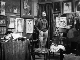 Henri Matisse in der Werkstatt von Henri Evenepoel, 1897.