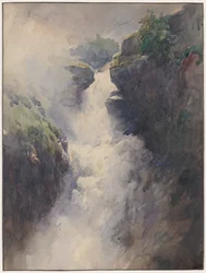 Ein Wasserfall in den Bergen