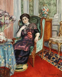 Eine Frau sitzt in einem Sessel, 1911