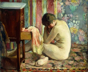 Akt mit rosa Hemd, 1926