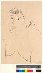 Die schwarzen Augen (Nackte Frau, als Brustbild, von vorn)