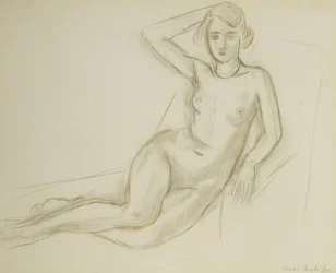 Akt auf einem Liegestuhl; Nu Assis sur une Chaise Longue