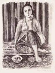Odaliske mit einer Schale Obst