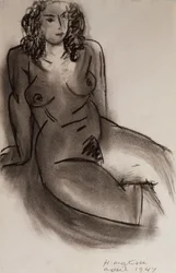 Sitzende nackte Frau