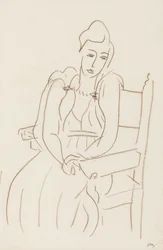 Sitzende Frau