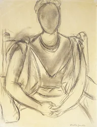 Sitzende Frau