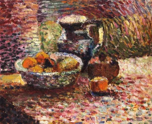 Stillleben mit Krug und Obst