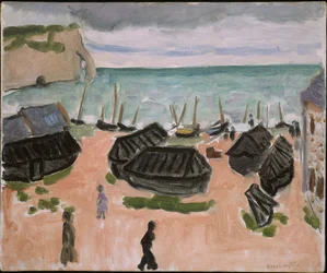 Die Bootshütten in Etretat