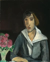 Frau mit Rosen