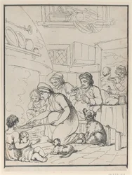 Bauern mit Kaminfeuer, 1799