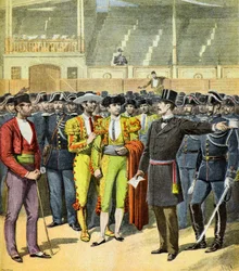 Stierkampfverbot im Süden Frankreichs, 1895 (Illustration)