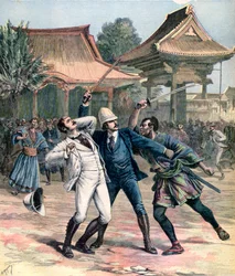 Gescheiterter Attentat auf Zarewitsch Nikolaus von Russland, Otsu, Japan, 1891