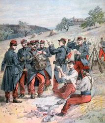 Postzustellung vor den großen Militärmanövern, 1893