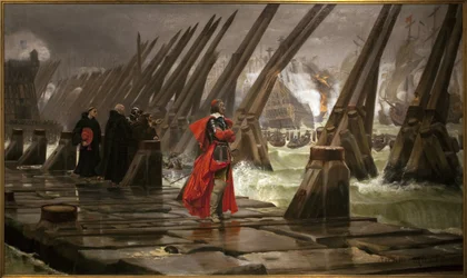 Richelieu auf dem Damm von La Rochelle