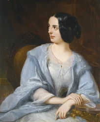 Porträt der russischen Schauspielerin Vera Michurina Samoylova (1866-1948) (Gemälde von Eugene Pluchart, 1845)