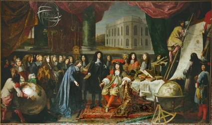 Ludwig XIV. gründet die Akademie der Wissenschaften, Colbert stellt die Mitglieder vor