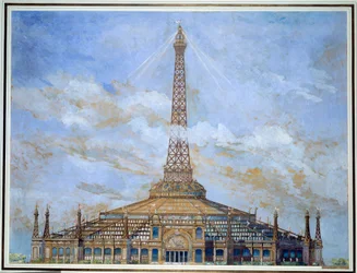 Entwurf des Eiffelturms für die Weltausstellung 1900