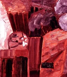 Niederländisches Bauernhaus mit Figuren in Zeeland, ca. 1915