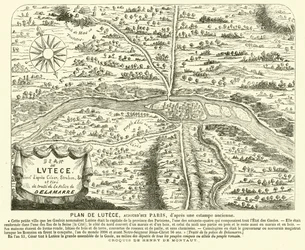 Plan der römischen Stadt Lutetia, Standort des modernen Paris