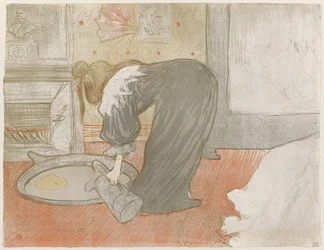 Frau am Badezuber