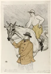 Der Jockey geht zum Start