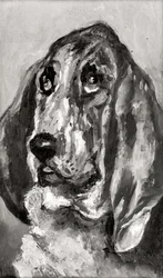 Kopf eines laufenden Hundes, 1880