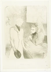 Porträt der Schauspielerin Marthe Brandès und des Schauspielers Charles le Bargy im Theaterstück Les Cabotins